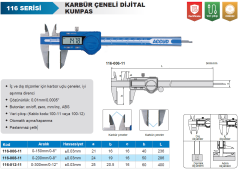 Karbür Uçlu Dijital Kumpas 116 Serisi