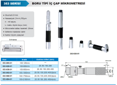 Mekanik Boru Tipi İç Çap Mikrometresi 353 Serisi