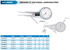 Mekanik İç Çap Kanal Komparatörü 413 Serisi