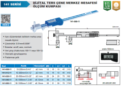 Dijital Ters Çene Merkez Mesafesi Ölçüm Kumpası 141 Serisi