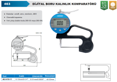 Dijital Boru Kalınlık Komparatörü 0-10mm 463 Serisi