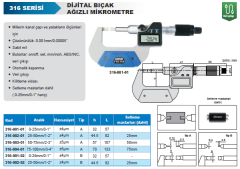 Dijital Bıçak Ağızlı Mikrometre 316 Serisi Tip A