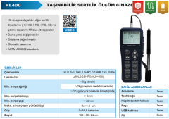 Portatif Sertlik Ölçüm Cihazı HL 400