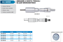 Mekanik 2 Nokta Temaslı İç Çap Mikrometresi 362 Serisi