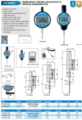 Yüksek Hassasiyetli Dijital Komparatör Saati 218 Serisi - Kablosuz Veri Aktarımı