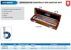 Mikrometre Kontrol Seti 0-25mm