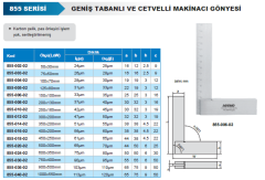 Geniş Tabanlı ve Cetvelli Makinacı Gönyesi 855 Serisi