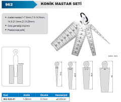 Konik Mastar Seti 962 Serisi